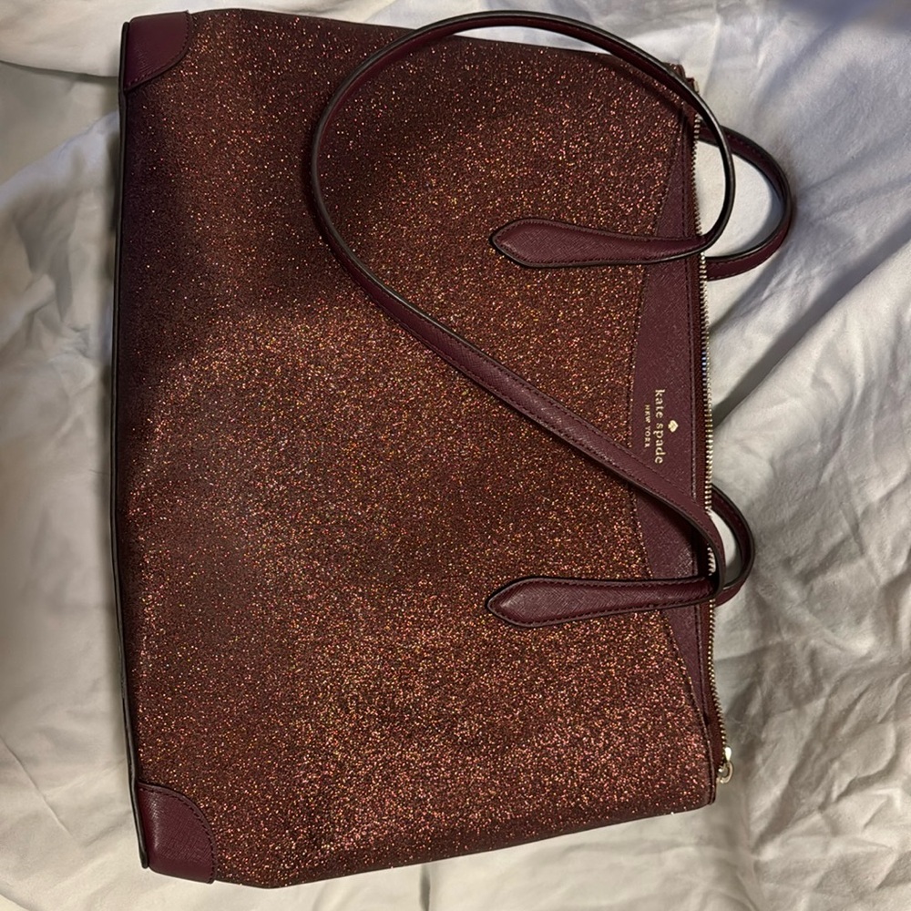 Burgundy sparkle Kate Spade Tote